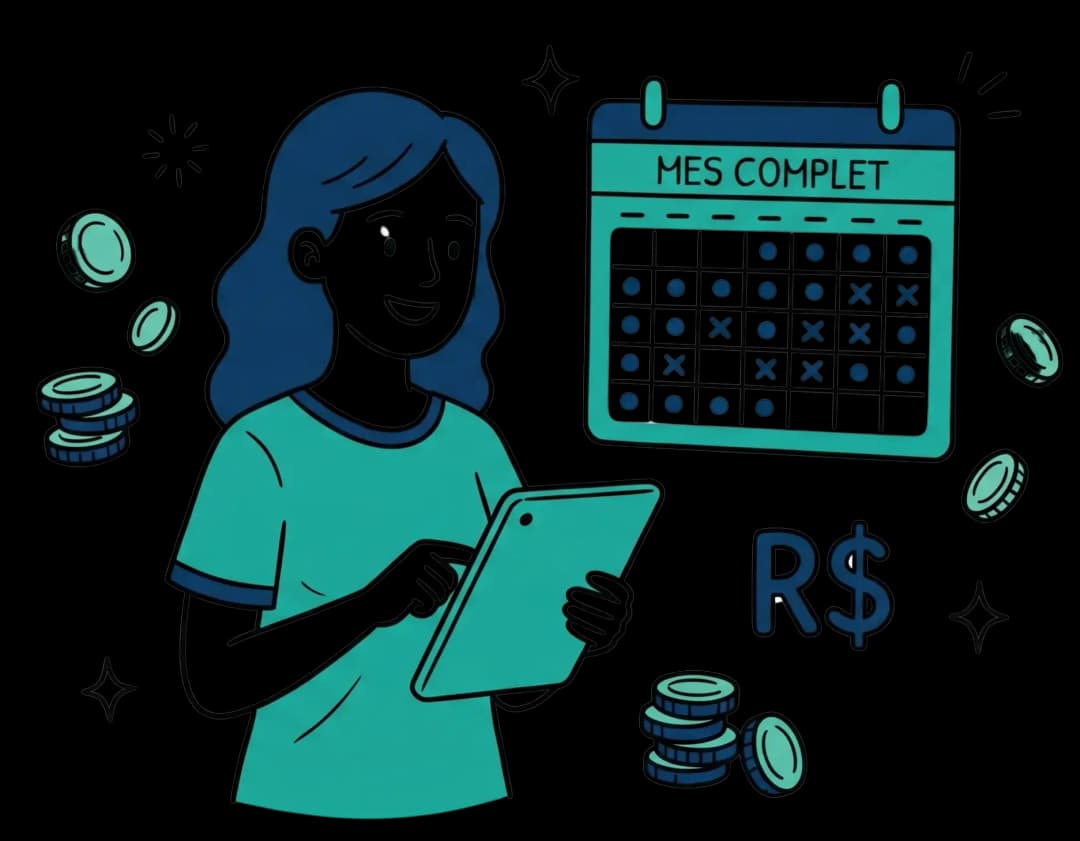 Profissional de saúde sorrindo com agenda cheia